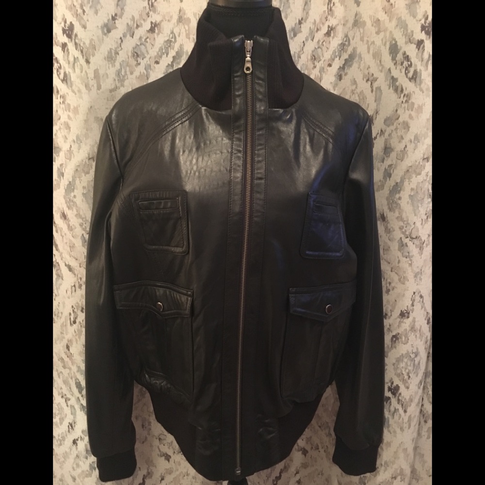Basically new soft leather Bomber Jacket